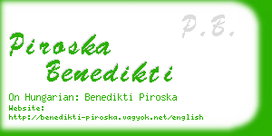 piroska benedikti business card